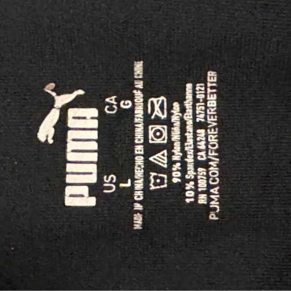 Puma Women's Black Sports Bra with White Logo - Picture 2 of 3